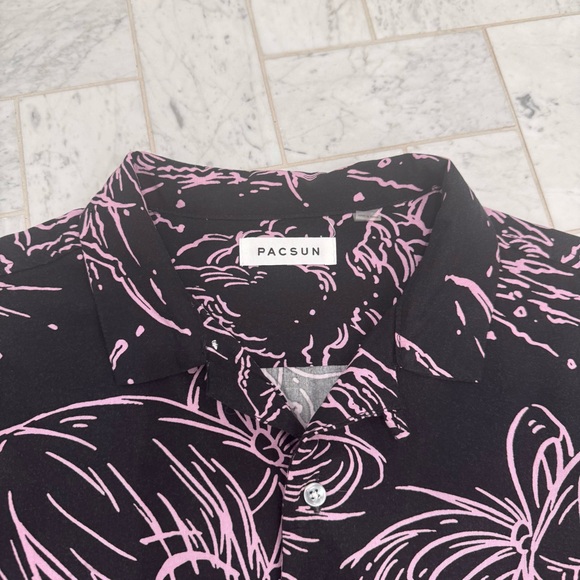 PACSUN Anime Lines Camp Shirt - Picture 5 of 13